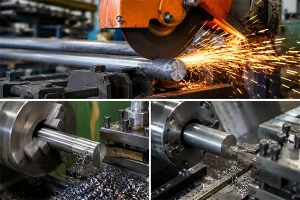 A round bar can be cut, turned